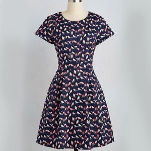 Modcloth Cotton Cause A Seed Bird Dress
